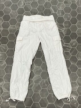 White Cargo Jogger Pants